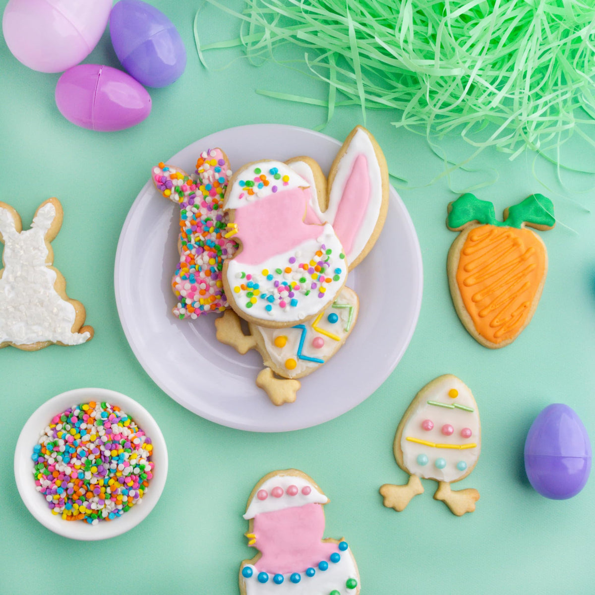 Spring Easter themed desserts with Sweets Indeed pastel confetti circle sprinkles
