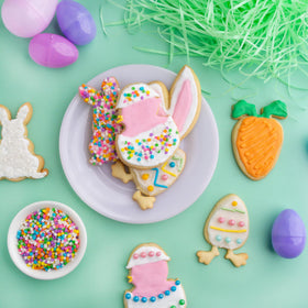 Spring Easter themed desserts with Sweets Indeed pastel confetti circle sprinkles