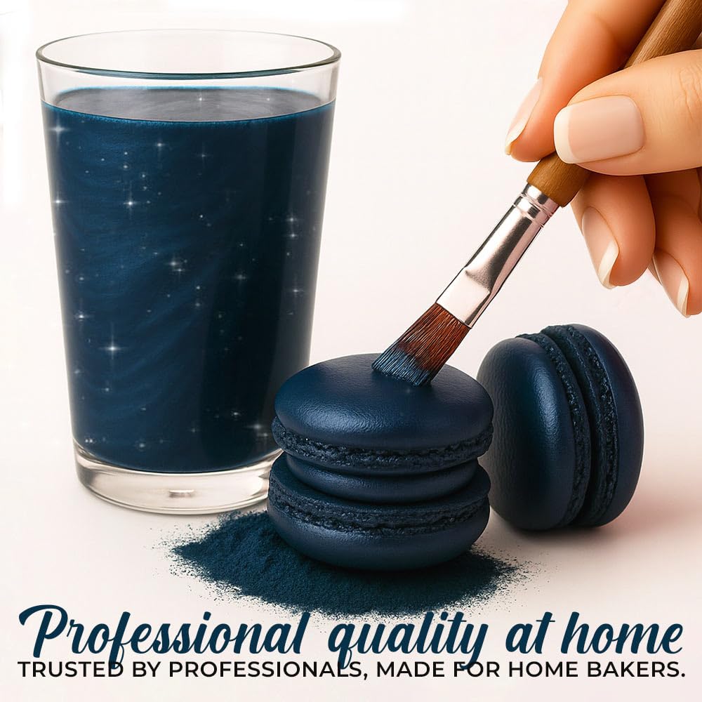 Sweets & Treats Boutique navy blue dust for cake decor adds sophistication.