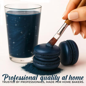 Sweets & Treats Boutique navy blue dust for cake decor adds sophistication.