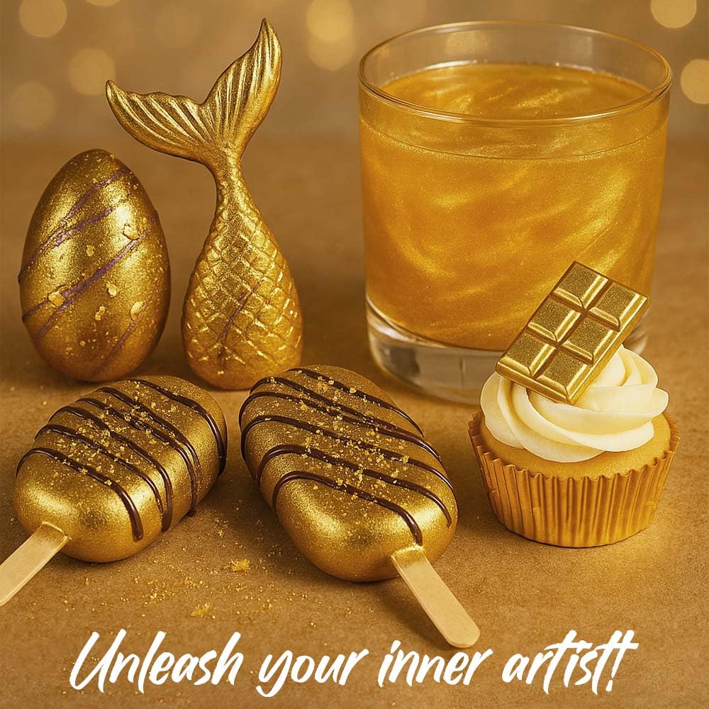 Sweets & Treats Boutique gold edible dust application brush enables precise edible accents.