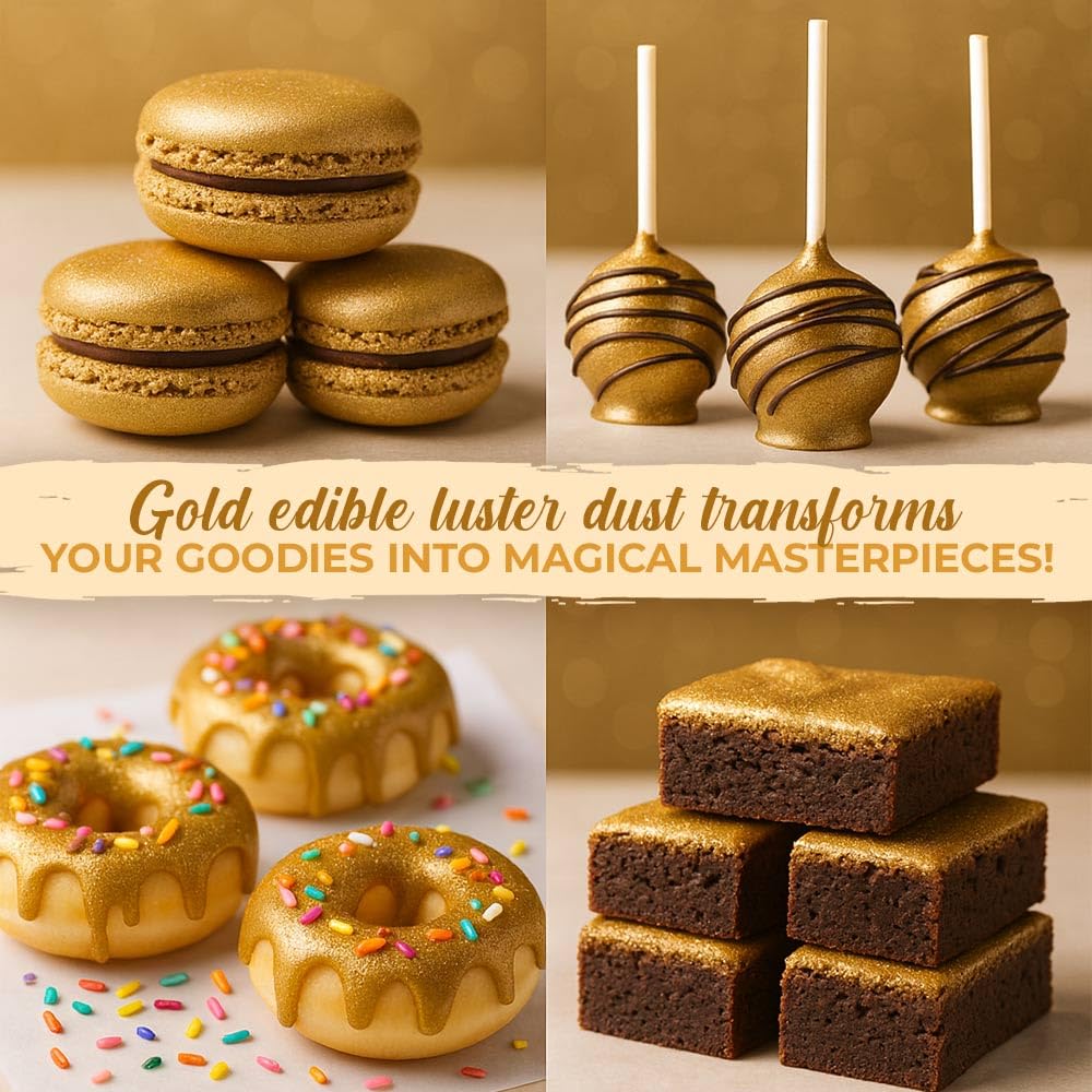 Sweets & Treats Boutique gold edible dust cake drip finish for professional-looking decor.