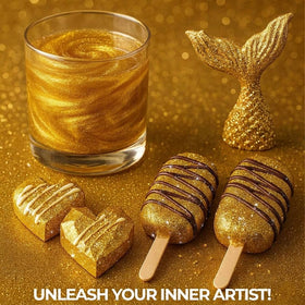 Sweets & Treats Boutique glitter-dusting technique enables precise cake accents.