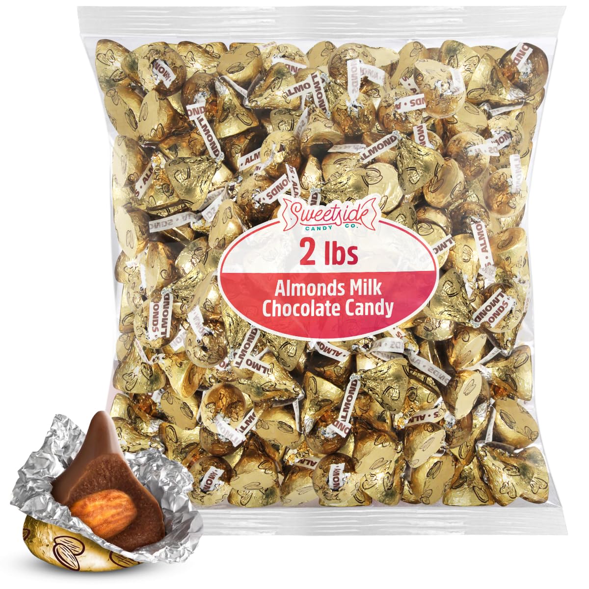 SWEETSIDE Almond Kisses in gold wrap for parties and gifting