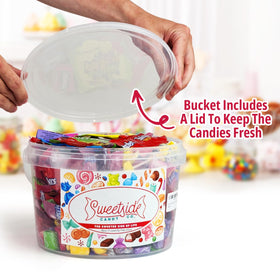 SWEETSIDE CANDY CO. unwrapped closeup of individually wrapped treats for sharing.