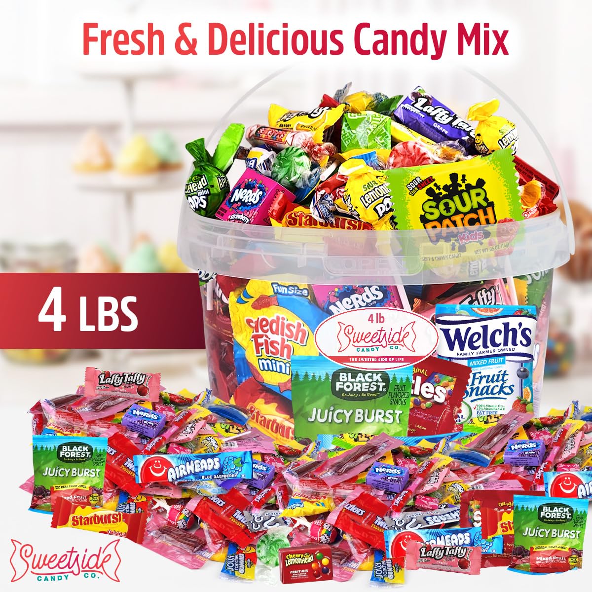SWEETSIDE CANDY CO. bulk assorted collection highlights colors and flavors for parties.