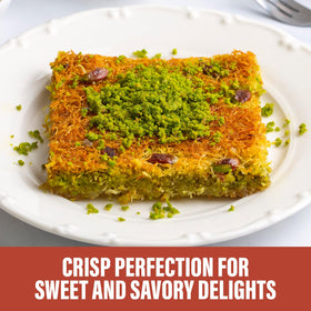 SWEETSIDE CANDY CO. Dubai chocolate filled kataifi plate for decadent desserts.