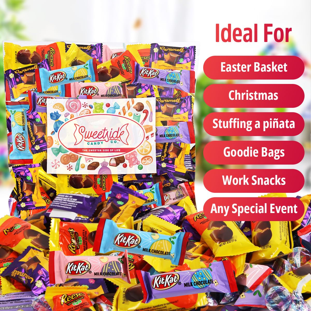 SWEETSIDE Easter Basket Candy, colorful assortment for joyful egg hunts.