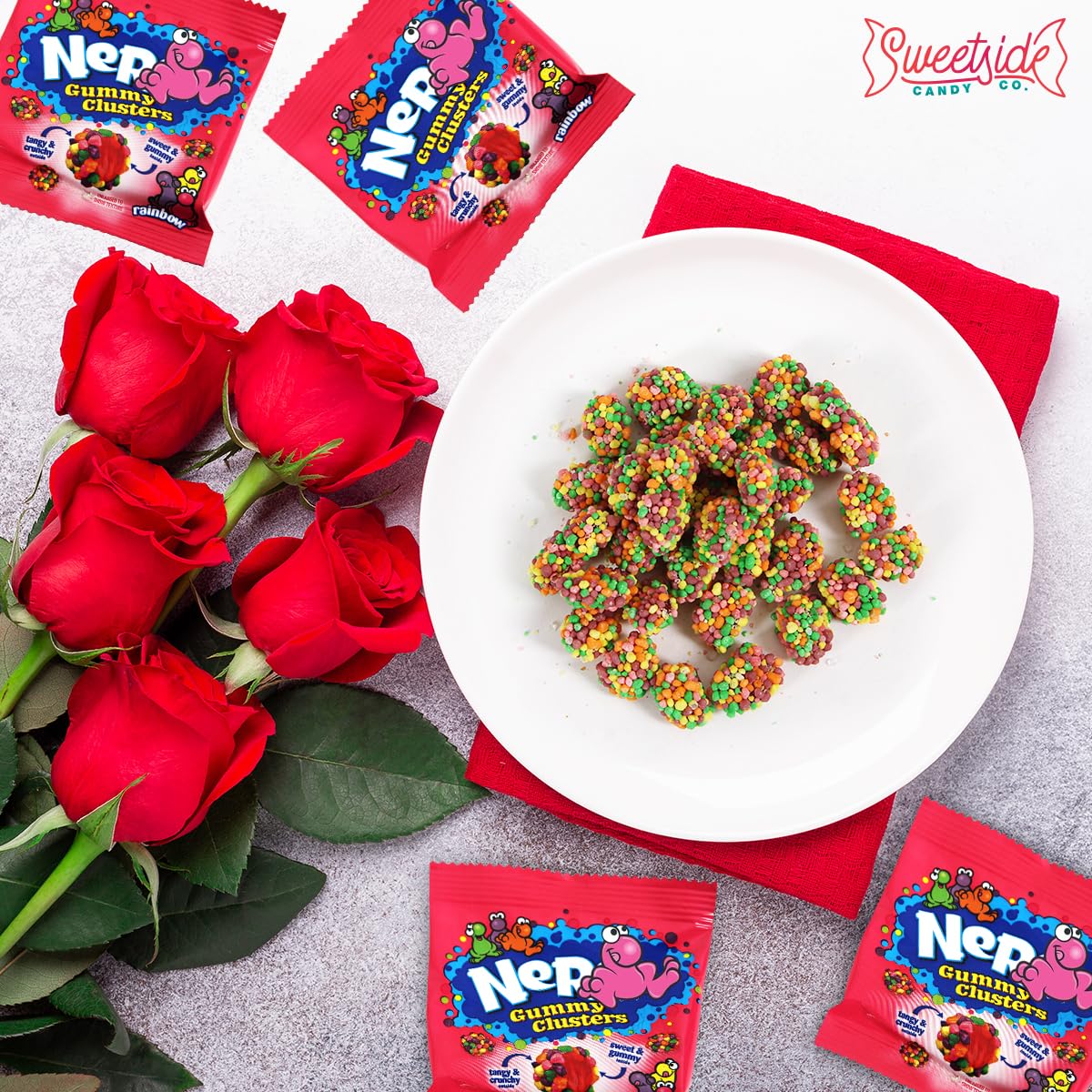 SWEETSIDE CANDY CO. Colorful gummy clusters brighten gatherings.