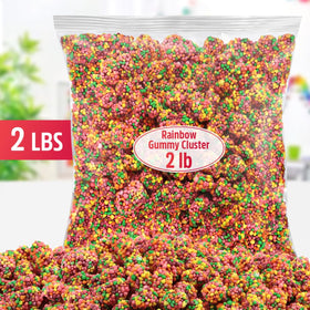 SWEETSIDE CANDY CO. Gummy Clusters Rainbow shows chewy centers and crunchy shells