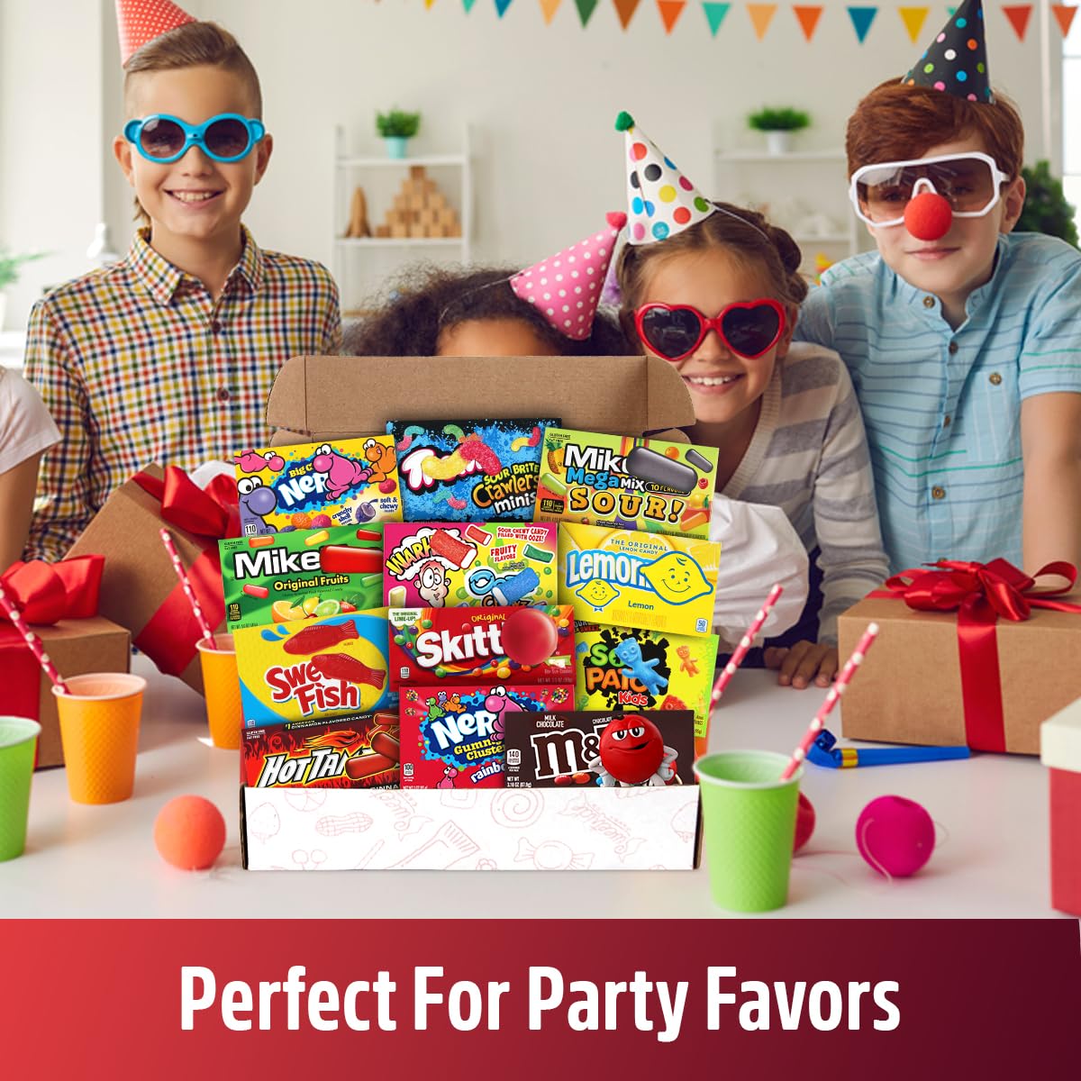 SWEETSIDE CANDY CO gummy clusters display for shareable movie-night treats.