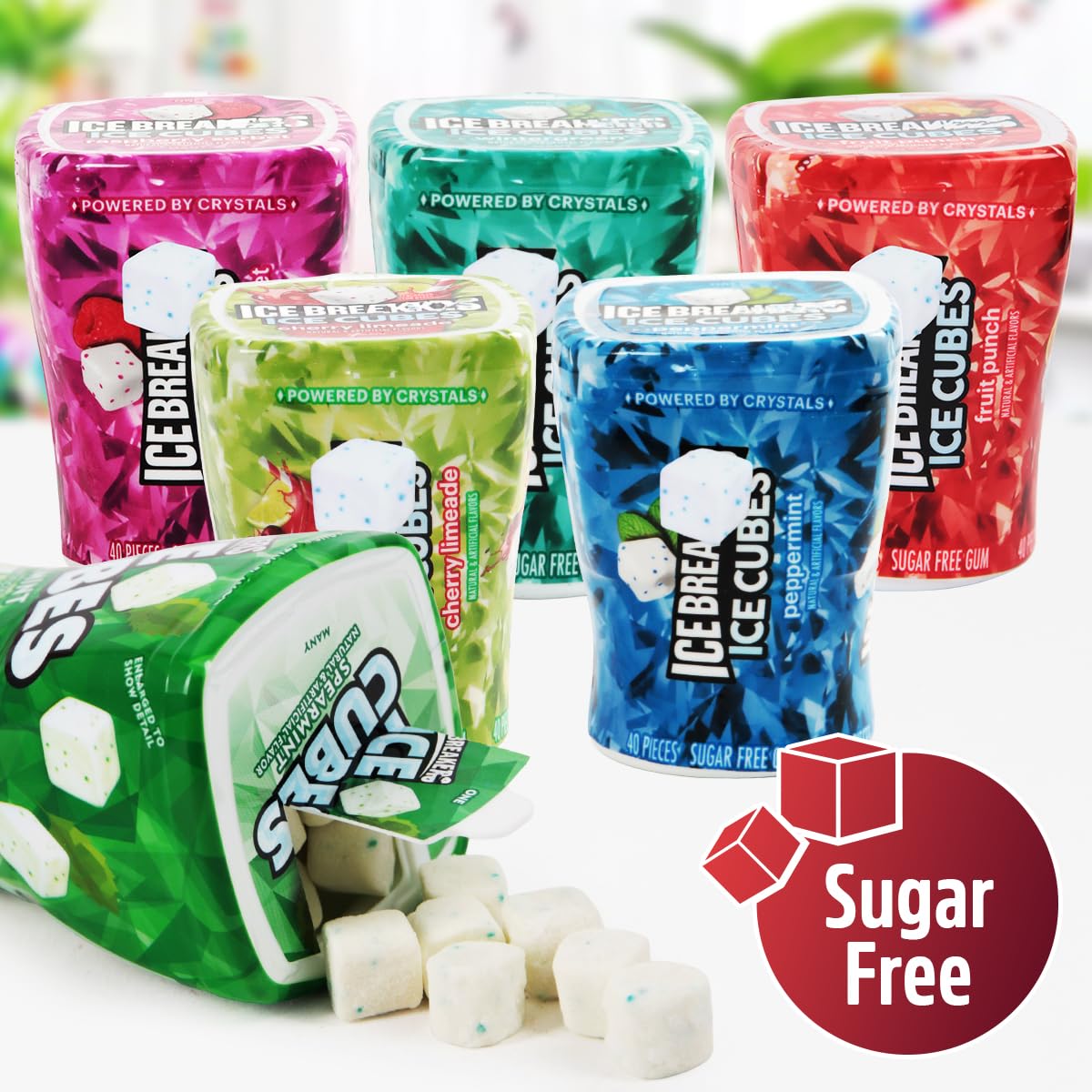 SWEETSIDE IceCubes Cherry Limeade gum cubes with fruity zing.