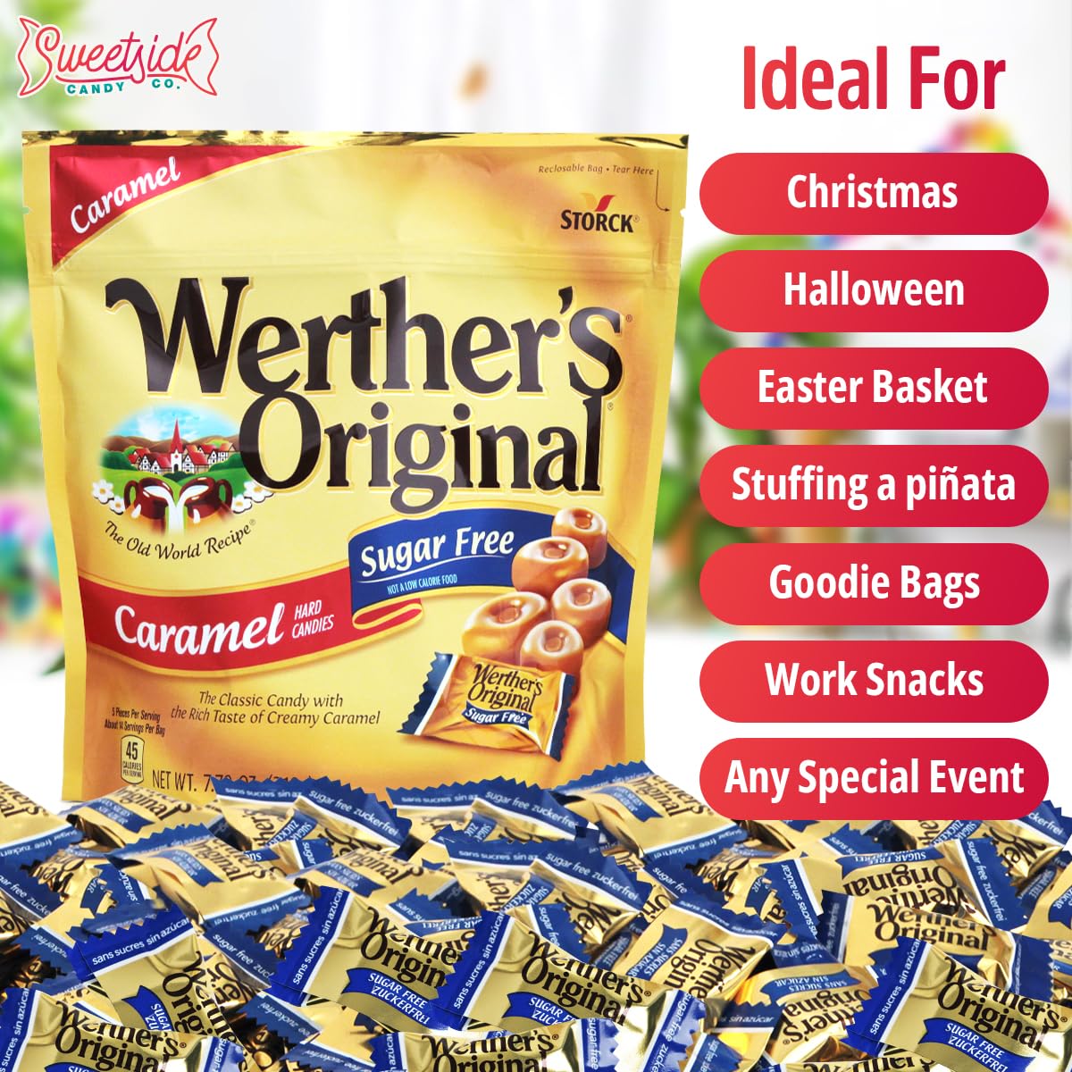 SWEETSIDE CANDY CO individually wrapped candies in a resealable bag maintain freshness