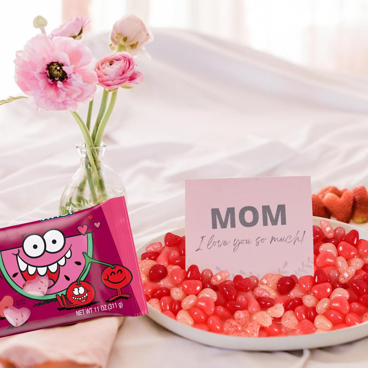 SWEETSIDE CANDY CO. Colorful heart-shaped hearts brighten candy dishes and dessert tables.