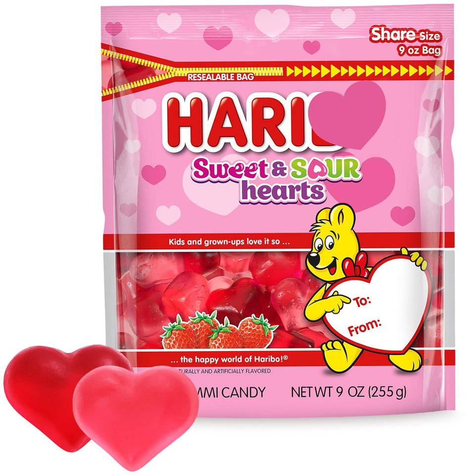 SWEETSIDE CANDY CO. Mothers Day gummy hearts front view, ideal for gifting and sharing.