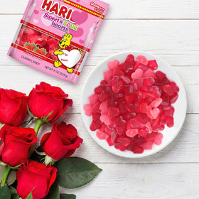SWEETSIDE CANDY CO office celebration with heart gummies on desk