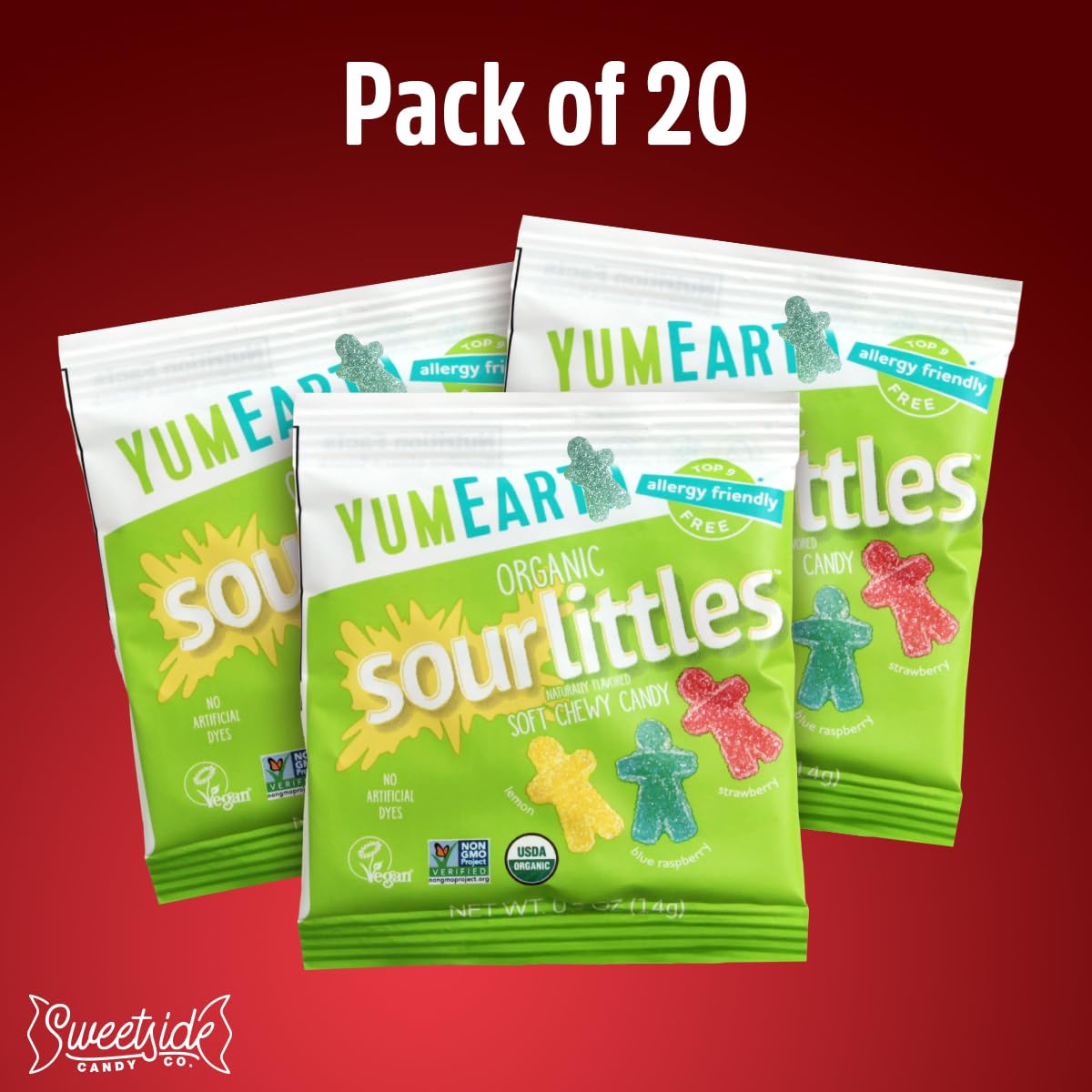 SWEETSIDE Organic Sour Littles flavor mix with Lemon, Blue Raspberry and Strawberry