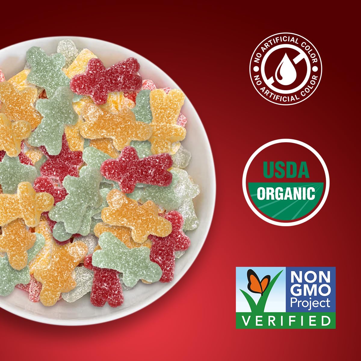 SWEETSIDE Organic Sour Littles gummy close-up highlighting juicy texture