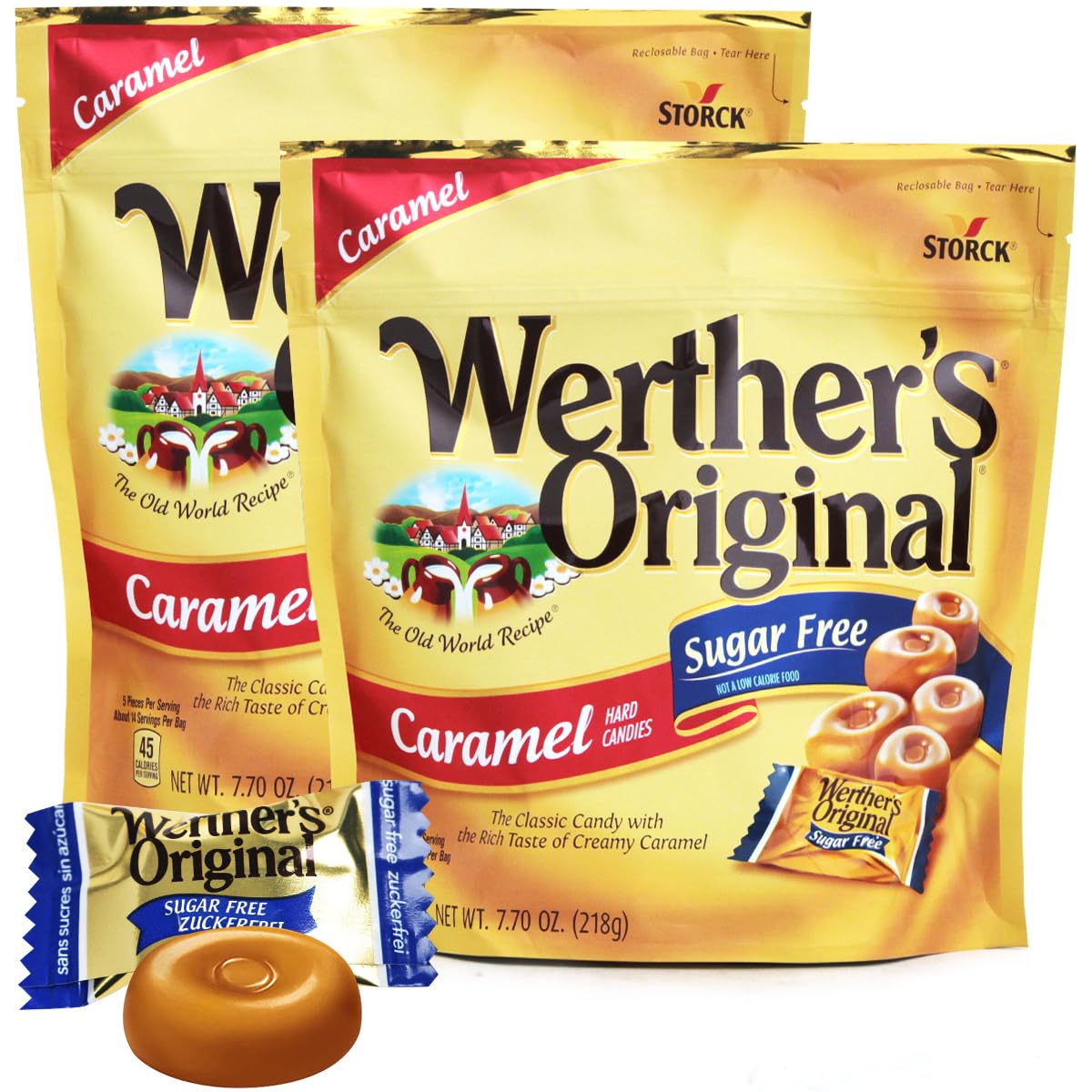 SWEETSIDE CANDY CO original caramel hard candies, two-pack for sugar-free indulgence