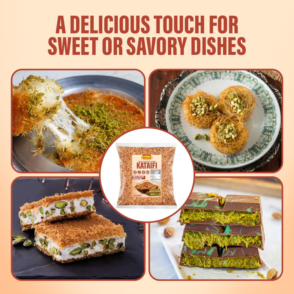 SWEETSIDE CANDY CO. 500g kataifi pack ideal for multiple servings.