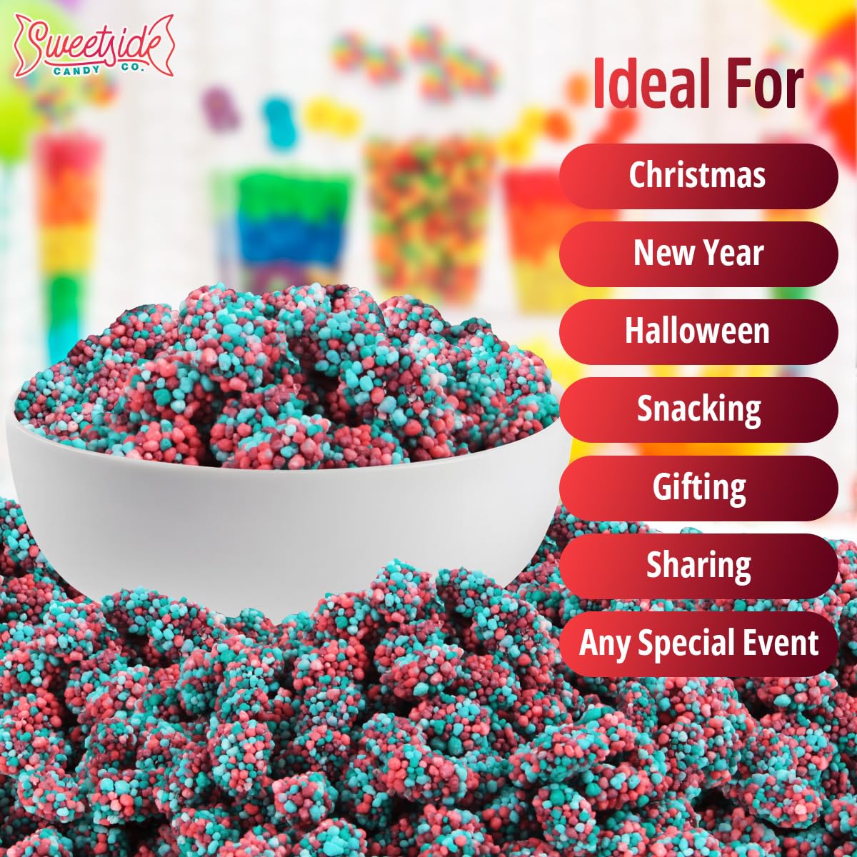 SWEETSIDE CANDY CO Colorful gummy clusters ideal for family snacking and sharing.