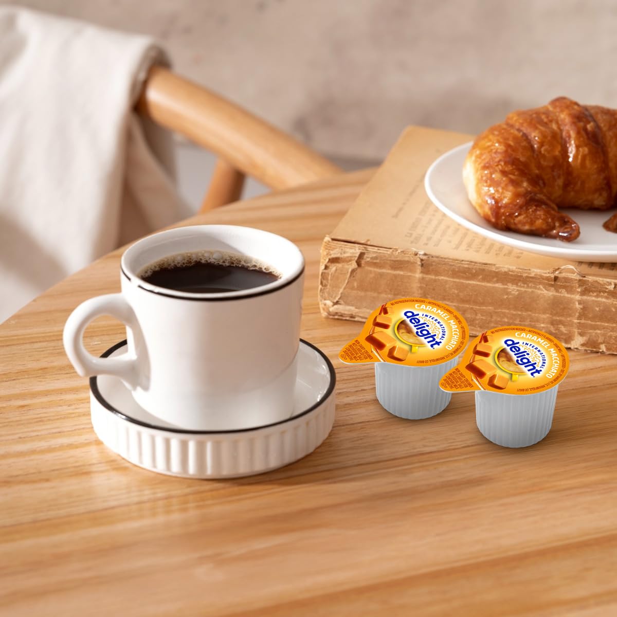 SWEETSIDE CANDY CO. Silky caramel macchiato creamer for rich coffee.