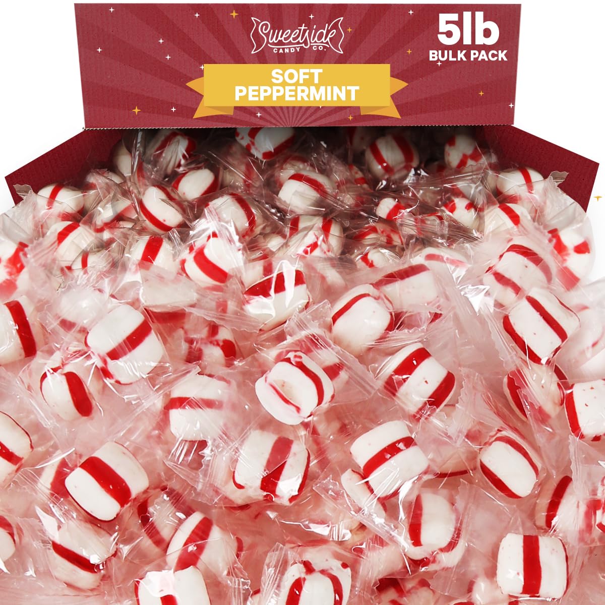 SWEETSIDE CANDY CO soft peppermint mints bulk for fresh breath and sharing.