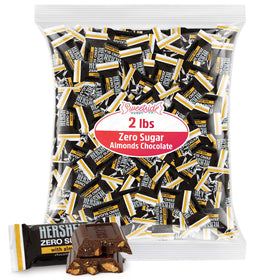 SWEETSIDE CANDY CO Zero Sugar Milk Chocolate with Almonds in a 2lb bulk bag, ready to share.