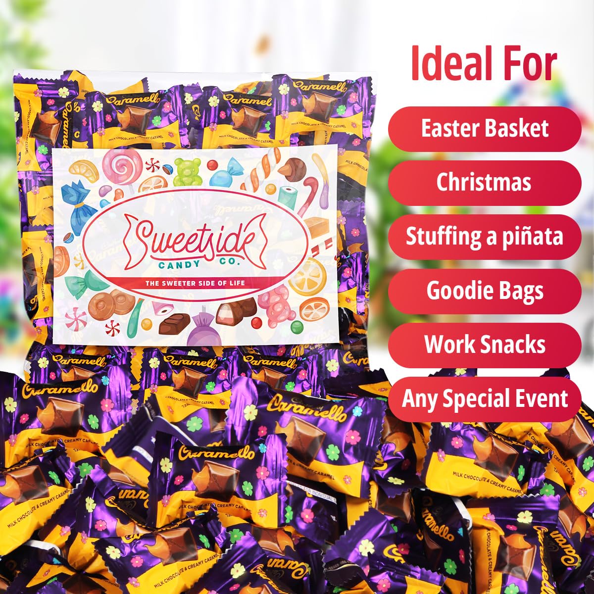 SWEETSIDE Caramello individually wrapped bars for easy sharing