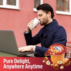 Iced coffee gains balance with SWEETSIDE Delight hazelnut creamer cup.