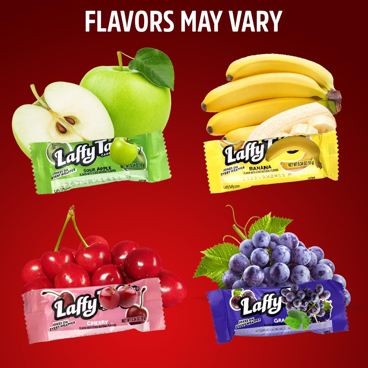 SWEETSIDE Laffy Taffy sour-apple bulk wrap: tangy zing for study breaks.