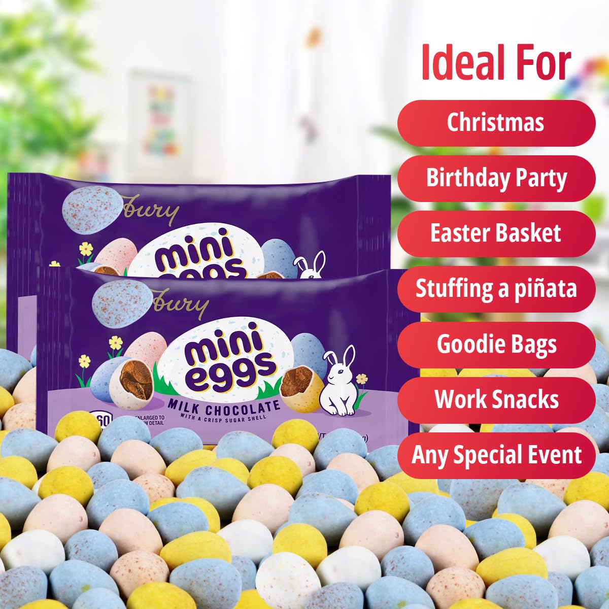 SWEETSIDE Mini Eggs in Easter basket display with festive charm