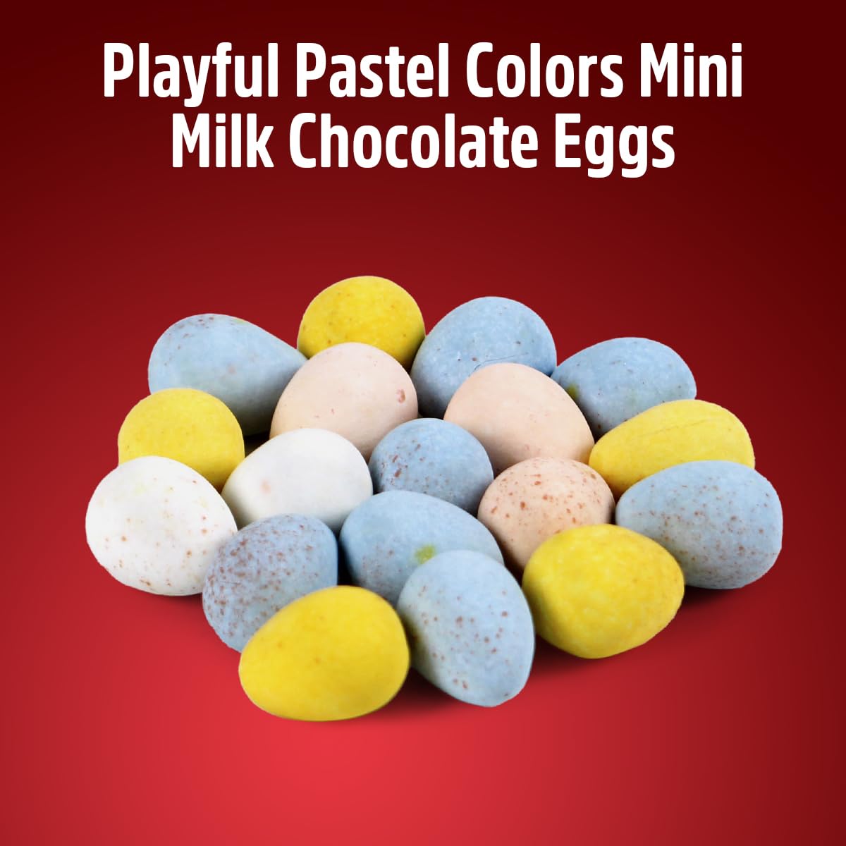 SWEETSIDE Mini Eggs Milk Chocolate closeup shows creamy center and colorful shell