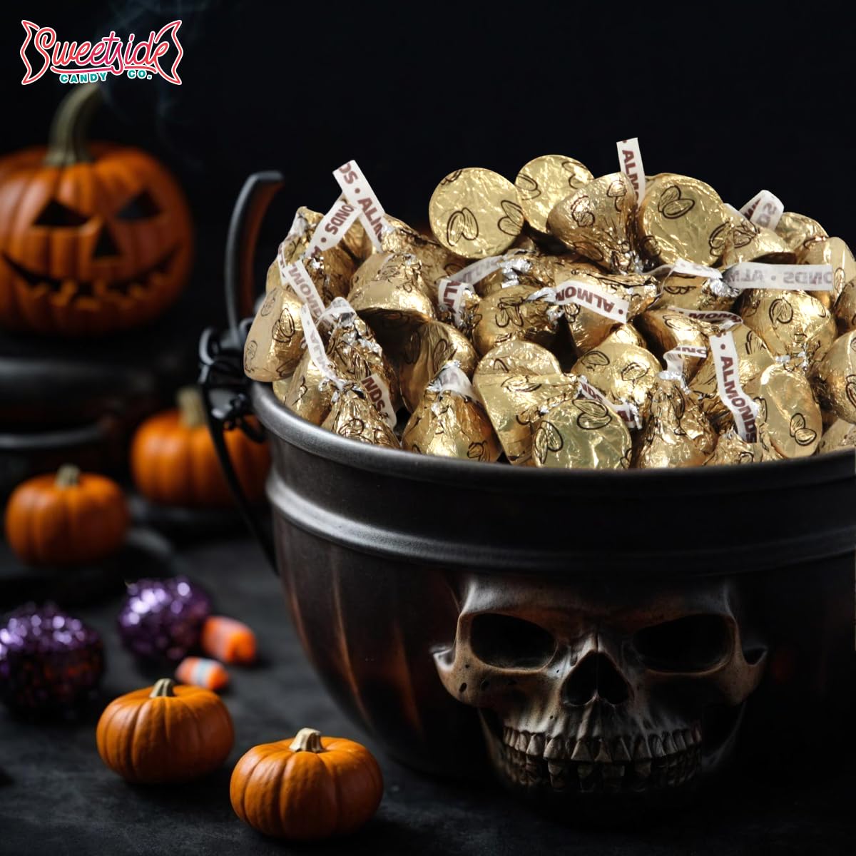 Party-ready SWEETSIDE gold-wrapped candy as festive favors
