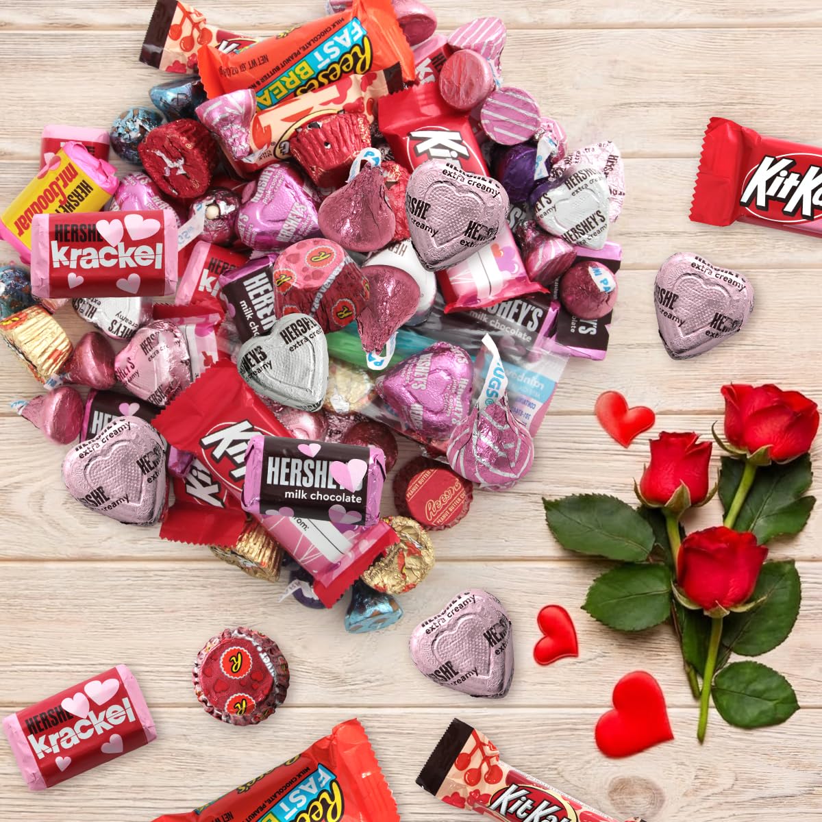 SWEETSIDE pink cookies 'n cream heart chocolates festive hearts