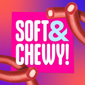 Close-up of SweeTARTS Cherry Punch ropes showing chewy texture and tart center