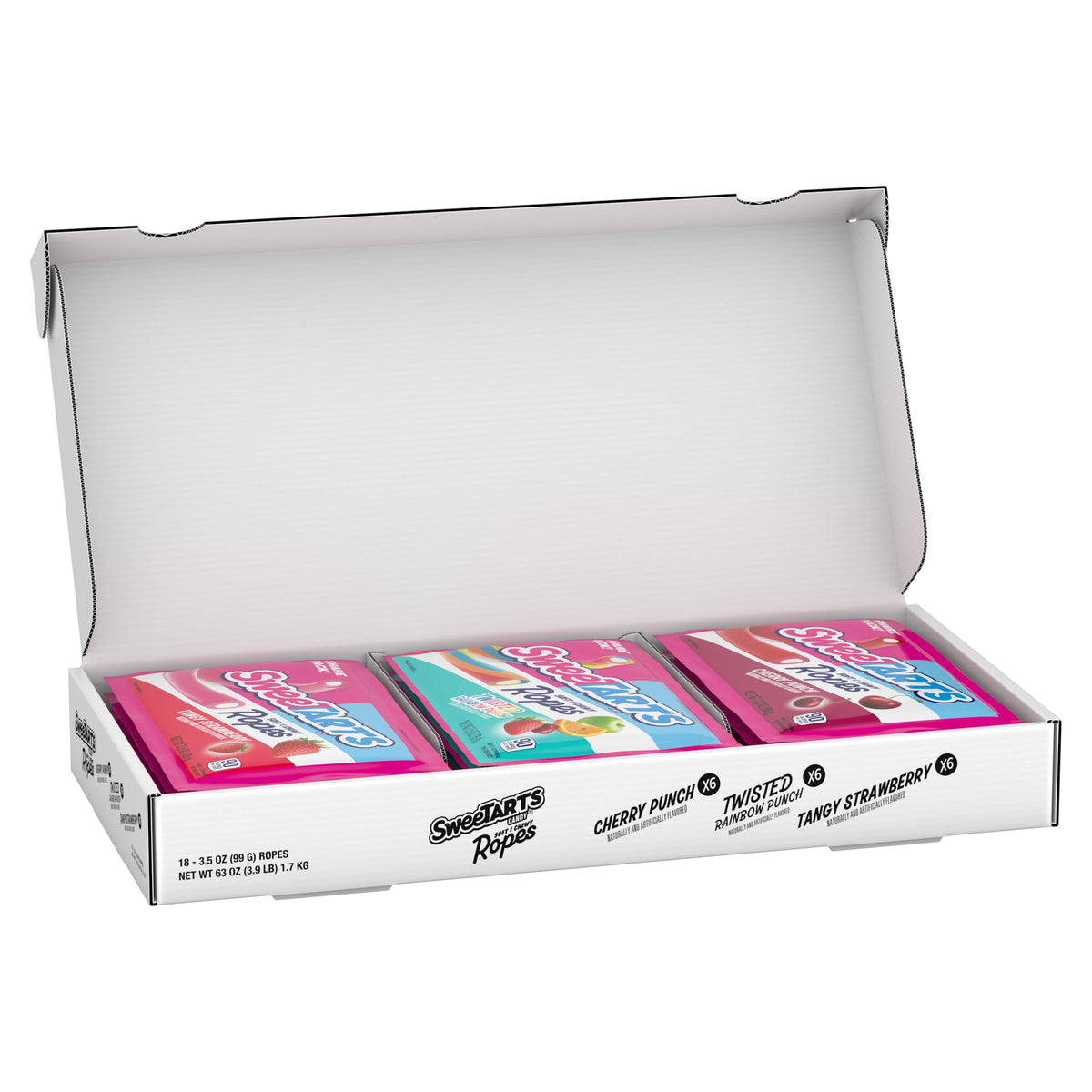 SweeTARTS Ropes variety-pack image showing 18 individually wrapped 3.5oz treats for sharing