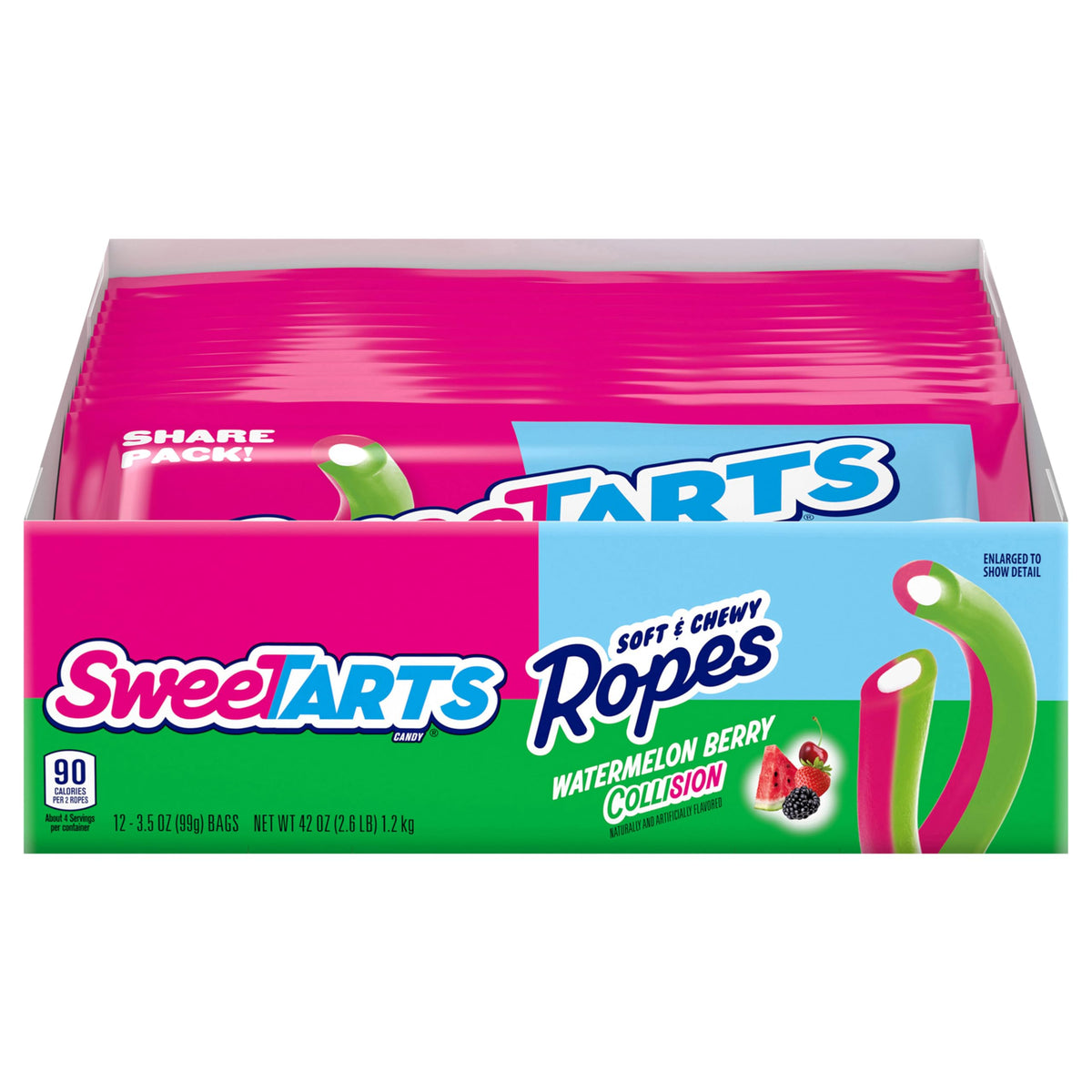 SweeTARTS Ropes Watermelon Berry Collision pack showcases shareable chewy fruit flavor.