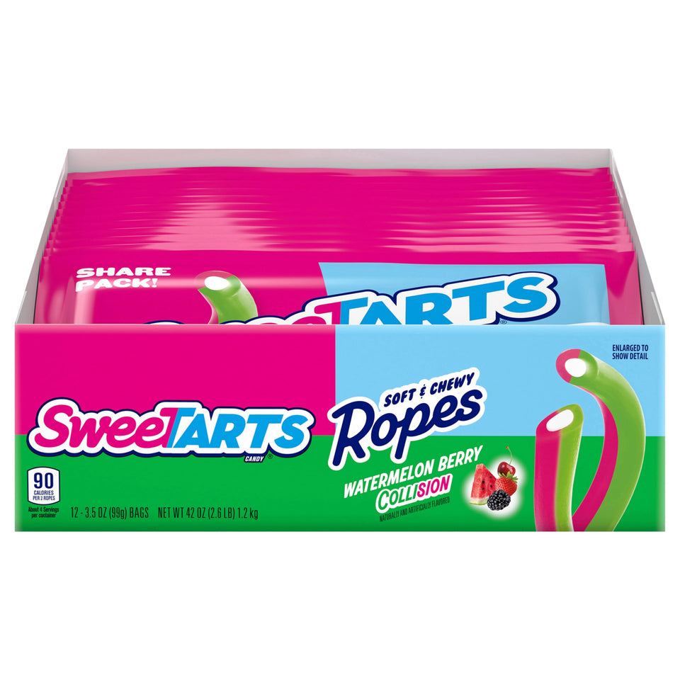 SweeTARTS Ropes Watermelon Berry Collision pack showcases shareable chewy fruit flavor.