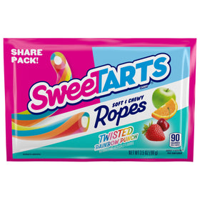 Close-up of soft, chewy texture with fruity filling highlighting the candy's playful bite