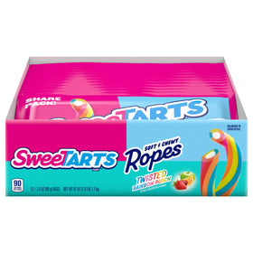 SweeTARTS Twisted Rainbow Rope on-pack display shows vibrant colors for sharing fun
