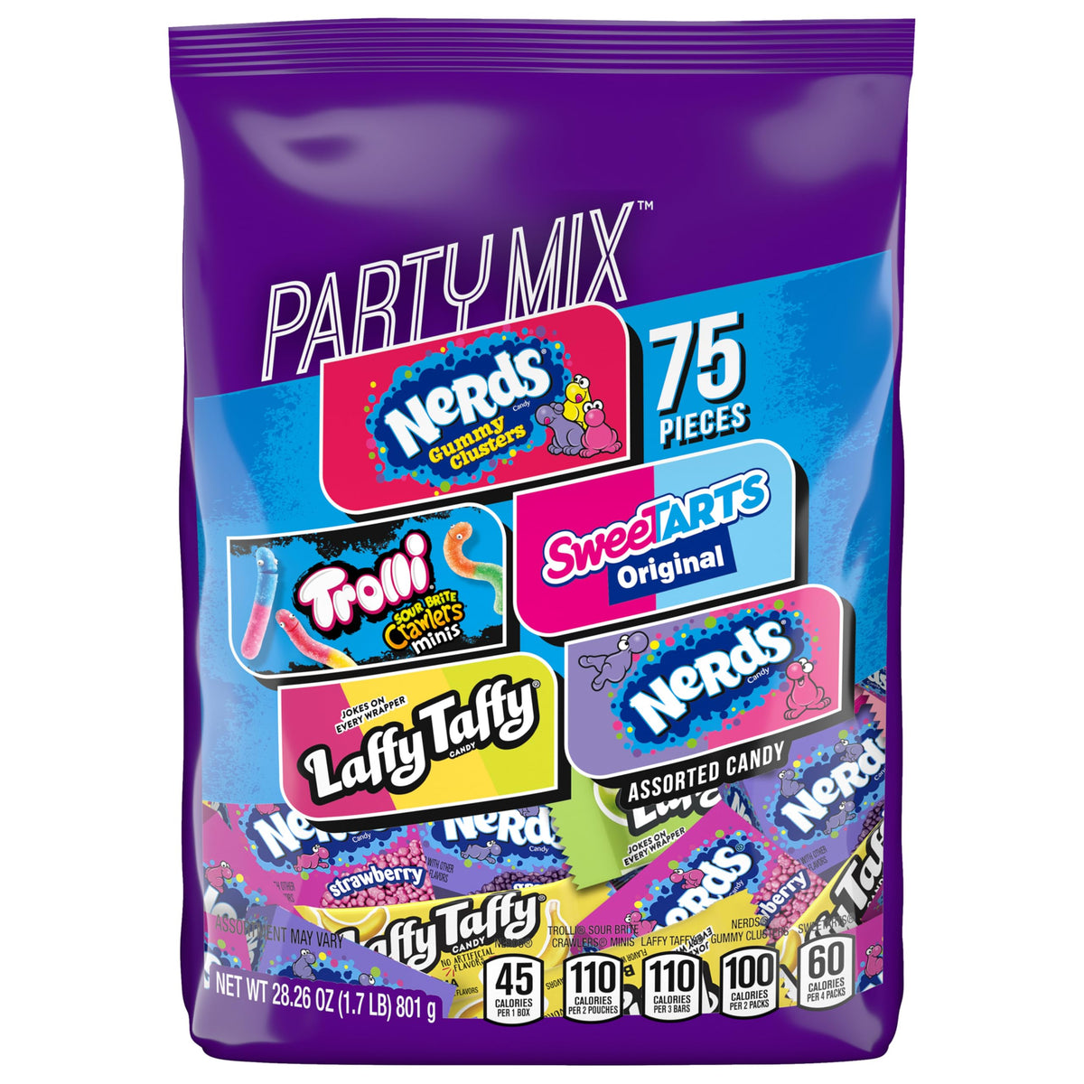 SweeTARTS Variety Party Mix bag with 75 wrapped candies for easy sharing.