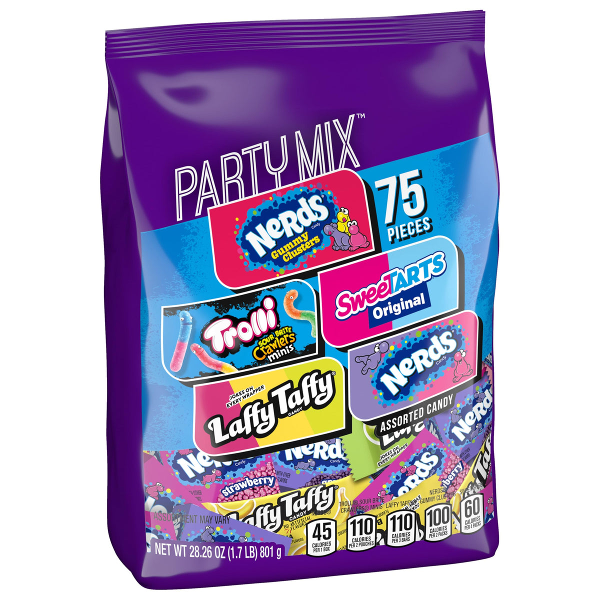 SweeTARTS Variety Party Mix with Nerds grape and strawberry for tangy flavor.