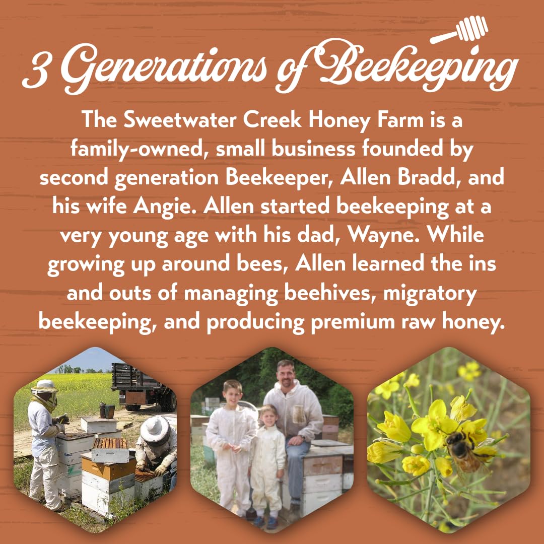 Sweetwater Creek Peach Honey label emphasizes American-made honey and heritage