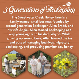 Sweetwater Creek Peach Honey label emphasizes American-made honey and heritage