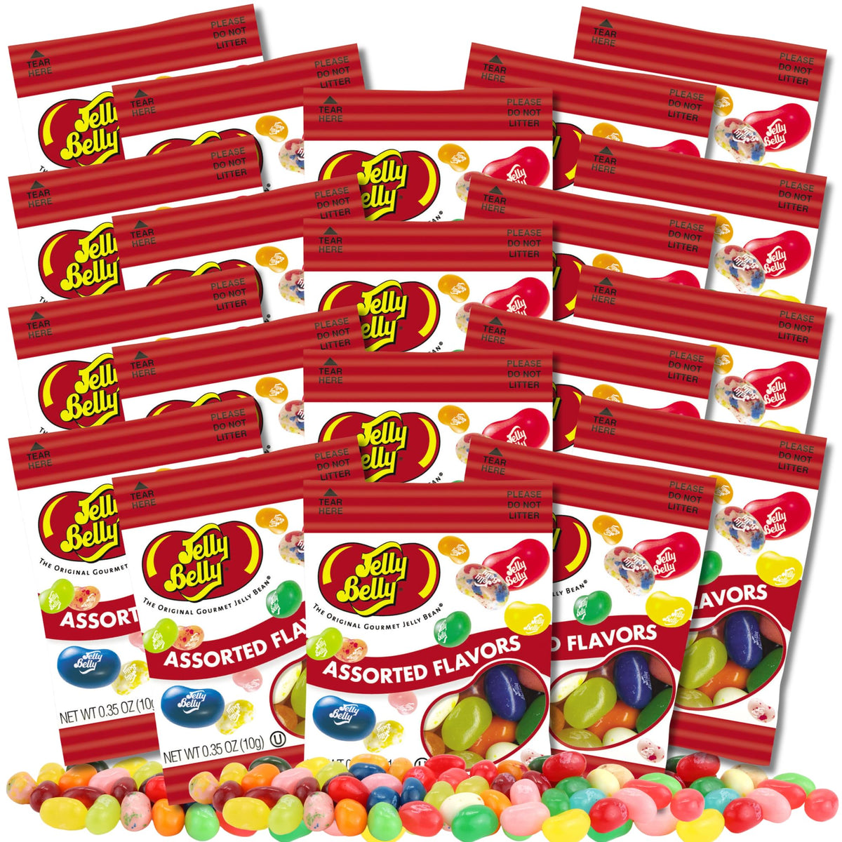 Sweetzo 20 mini packs front view showing assorted flavors for party favors