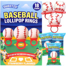 Sweetzo 3D baseball lollipop ring with baseball detail for wear