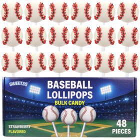 Sweetzo baseball-lollipops on a countertop, ideal for team celebrations.