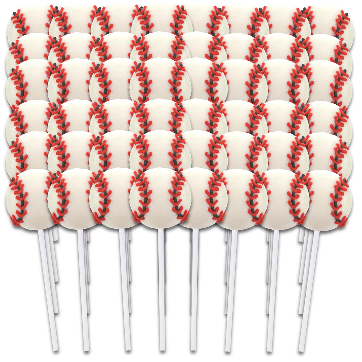 Cherry Sweetzo baseball-lollipops, vibrant and tasty for sports-themed events.