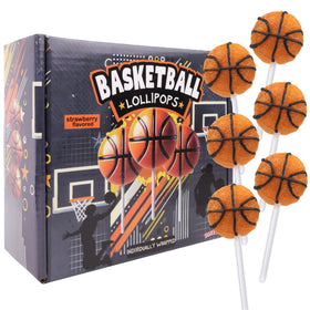 Sweetzo basketball lollipop strawberry flavor with fruity aroma.